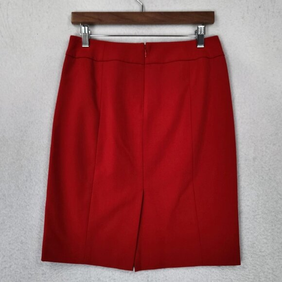 Calvin Klein Skirt Womens 4P Red Pencil Lined Stretch Back Vent Career - Picture 5 of 11